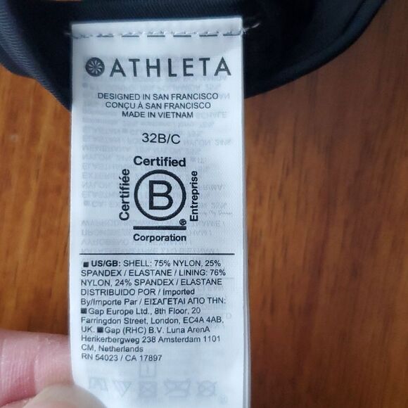 Athleta Bra Swim Top Black Size  32 B/C NWT - Picture 5 of 6